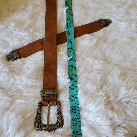 Double Buckle Adjustable Western Boho Style Belt Brown main image 4